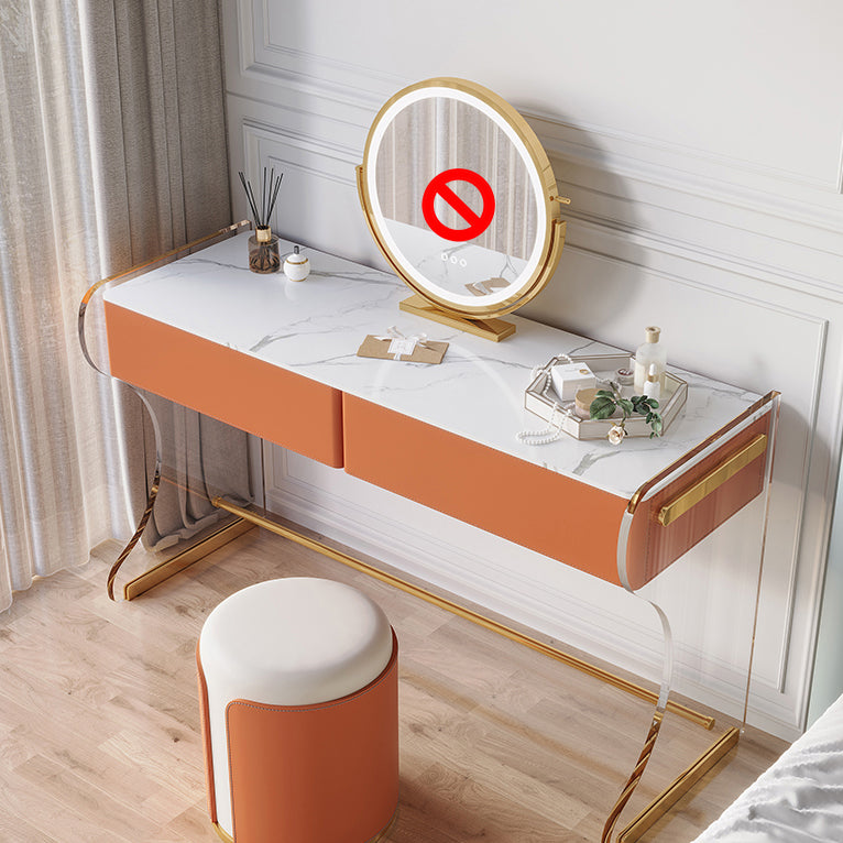 Glamour double tiroirs vanité set en marbre Vanité pour la chambre