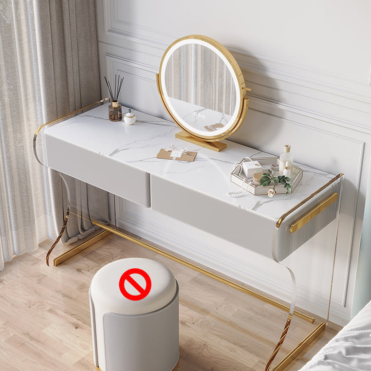 Glam a doppio cassetto vanità set di marmo vanità per la camera da letto