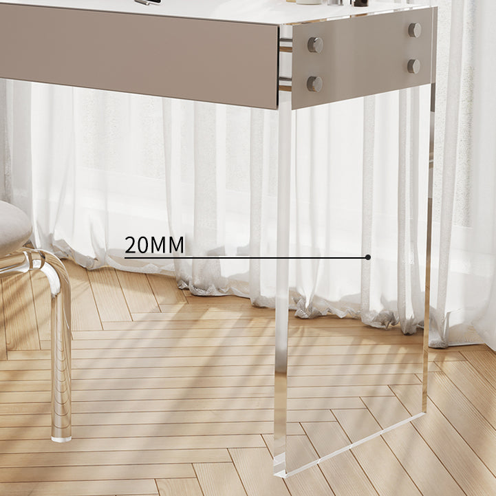 Contemporary Wood/Marble Make-up Vanity With Drawer for Bedroom