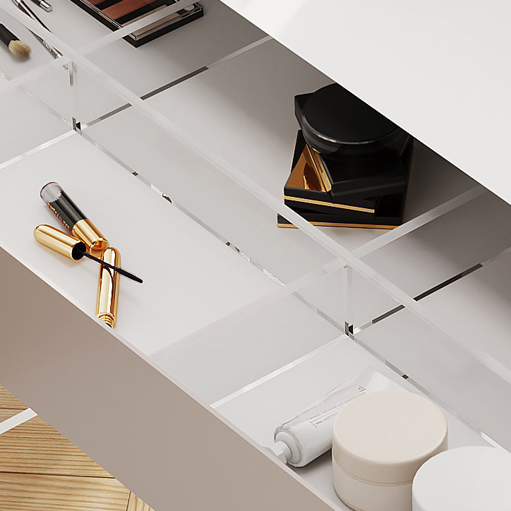 Contemporary Wood/Marble Make-up Vanity With Drawer for Bedroom