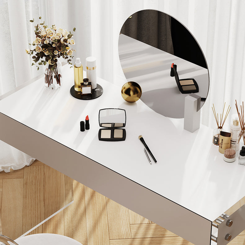 Contemporary Wood/Marble Make-up Vanity With Drawer for Bedroom