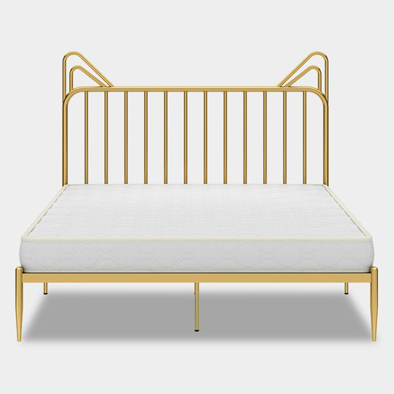 Contemporary Standard Bed with Headboard Open-Frame Metal Bed