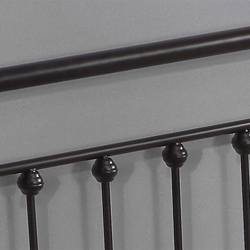 Crame de fer à lit standard contemporain avec tête de lit de broche rectangulaire