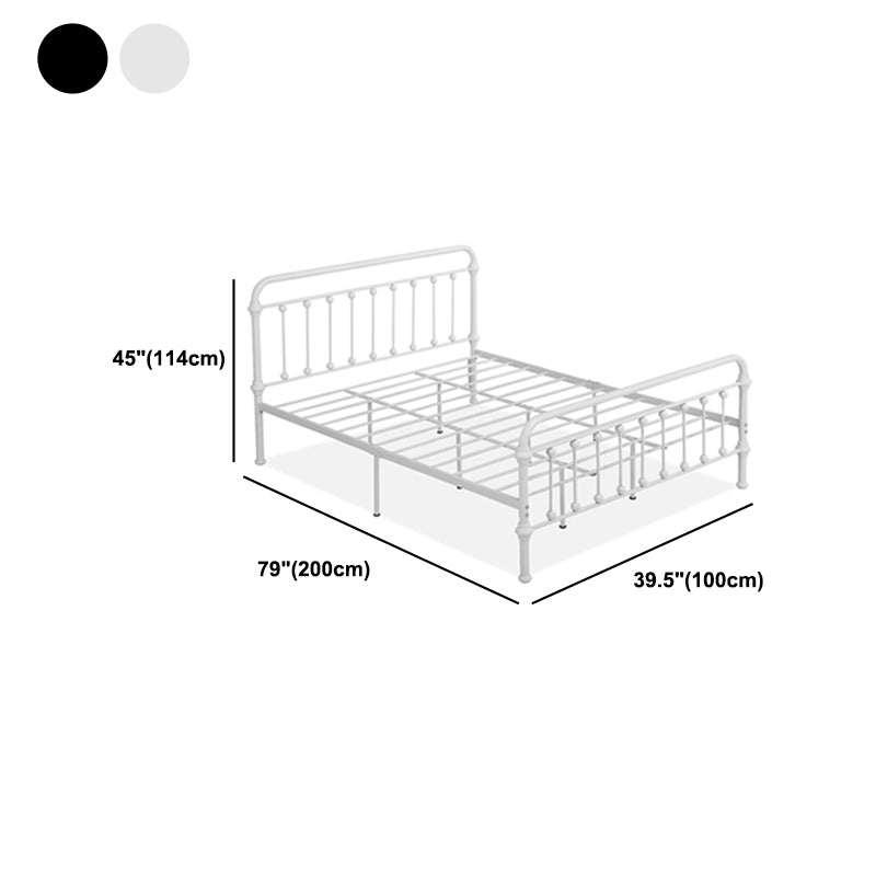 Crame de fer à lit standard contemporain avec tête de lit de broche rectangulaire