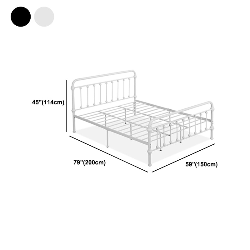 Crame de fer à lit standard contemporain avec tête de lit de broche rectangulaire