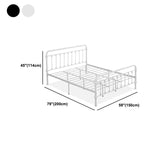 Contemporary Standard Bed Iron Frame with Rectangular Spindle Headboard