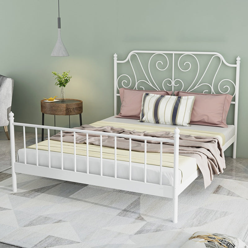 Modernes Metallbett mit Kopfteil im Open-Frame-Bett in Schwarz/Weiß