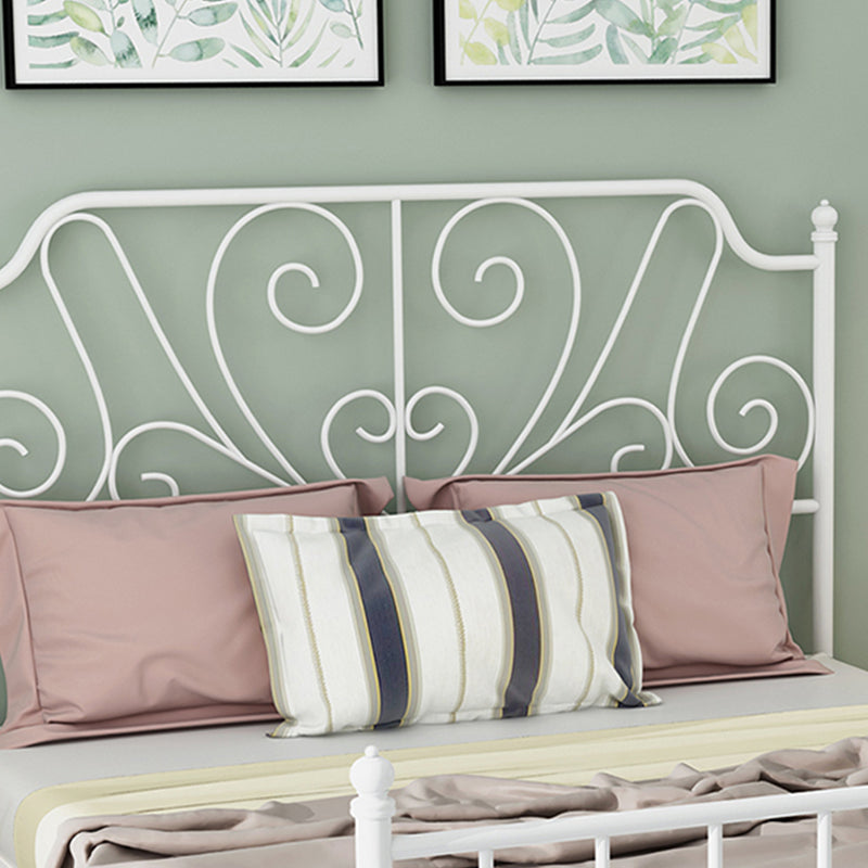 Modernes Metallbett mit Kopfteil im Open-Frame-Bett in Schwarz/Weiß