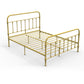 Modernism Open-Frame Bed with Headboard 47.24" Metal Bed Frame Gold Clearhalo 'Bedroom Furniture' 'Beds' 'furn' 'furn_beds' 'Furniture' 5552643