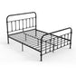 Modernism Open-Frame Bed with Headboard 47.24" Metal Bed Frame Black Clearhalo 'Bedroom Furniture' 'Beds' 'furn' 'furn_beds' 'Furniture' 5552645