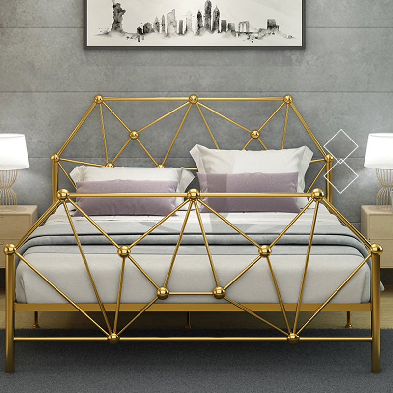 Fiame letto di ferro contemporaneo da 39,76 "H-griglie a grigio a filo aperto