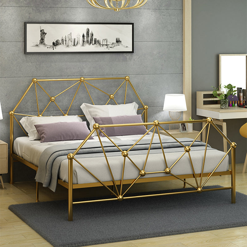 Fiame letto di ferro contemporaneo da 39,76 "H-griglie a grigio a filo aperto