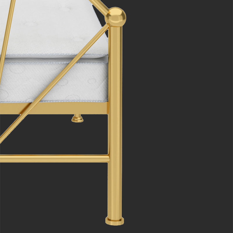 Fiame letto di ferro contemporaneo da 39,76 "H-griglie a grigio a filo aperto