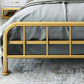 Contemporary Minimalist Bed with Open Frame Headboard Metal Bed Frame