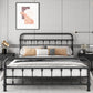 Modernism Metal Bed Frame with Headboard and Footboard 43.3" Bed Frame Twin XL Black Clearhalo 'Bedroom Furniture' 'Beds' 'furn' 'furn_beds' 'Furniture' 5552690
