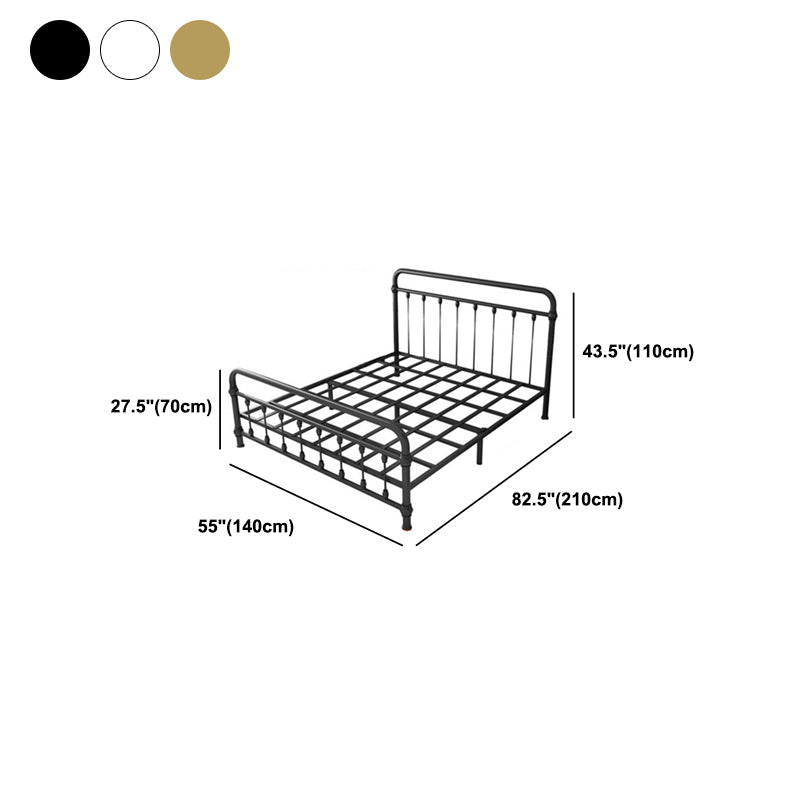 Modernism Metal Bed Frame with Headboard and Footboard 43.3" Bed Frame Clearhalo 'Bedroom Furniture' 'Beds' 'furn' 'furn_beds' 'Furniture' 5552704
