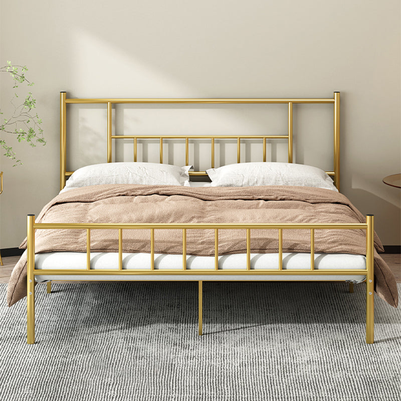 Letto standard in metallo contemporaneo, letto della testiera rettangolare a frame aperto