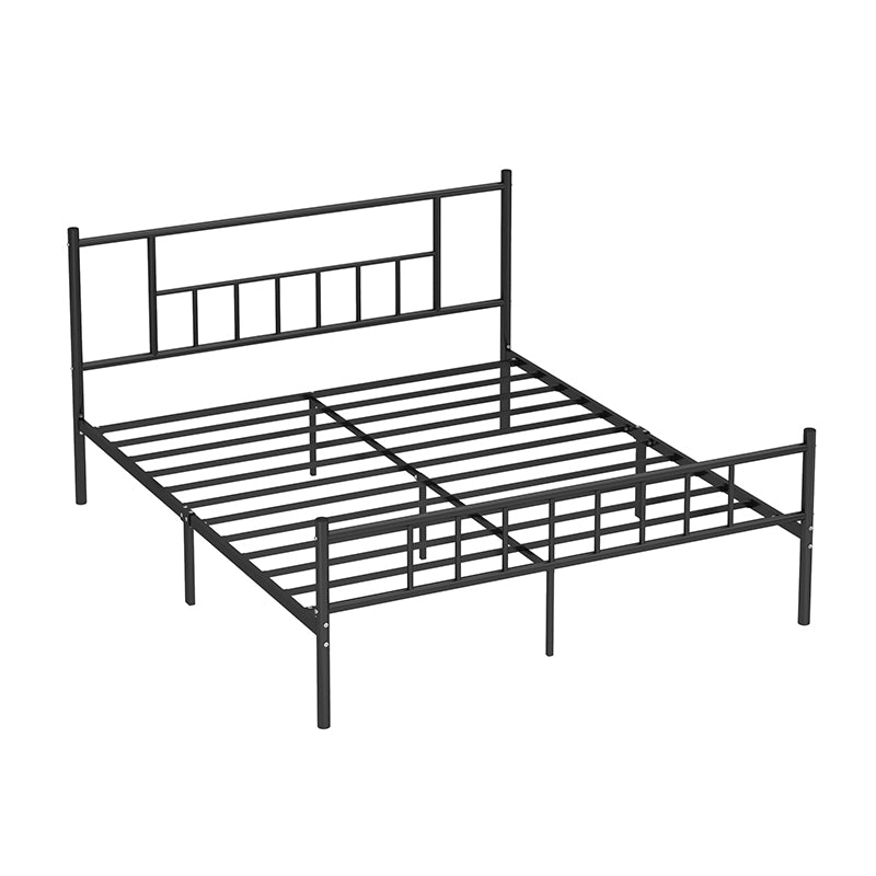 Letto standard in metallo contemporaneo, letto della testiera rettangolare a frame aperto