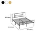 Contemporary Metal Standard Bed, Open-Frame Rectangular Headboard Bed