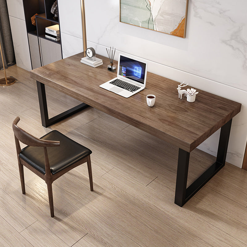 Industrial Rectangular Writing Desk Solid Wood Sled Office Desk 86.6"L x 31.5"W x 29.5"H Clearhalo 'furn' 'furn_office_desk' 'Furniture' 'Office Desks' 'Office Furniture' 'office_desk' 5552743