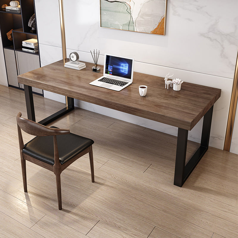 Industrial Rectangular Writing Desk Solid Wood Sled Office Desk 78.7"L x 23.6"W x 29.5"H Clearhalo 'furn' 'furn_office_desk' 'Furniture' 'Office Desks' 'Office Furniture' 'office_desk' 5552744