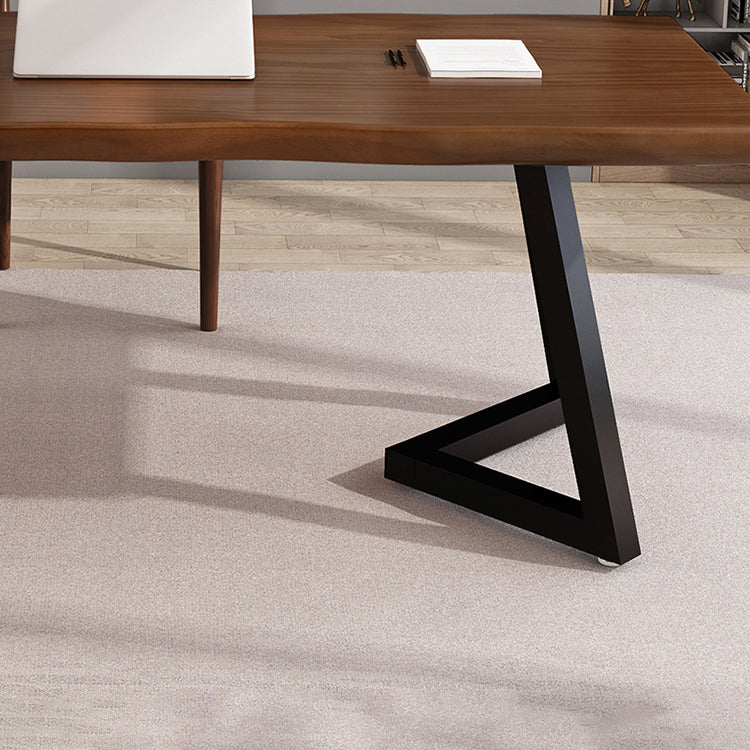 工業スタイルのライティングデスクソリッドウッドスレッドオフィスデスクホーム用