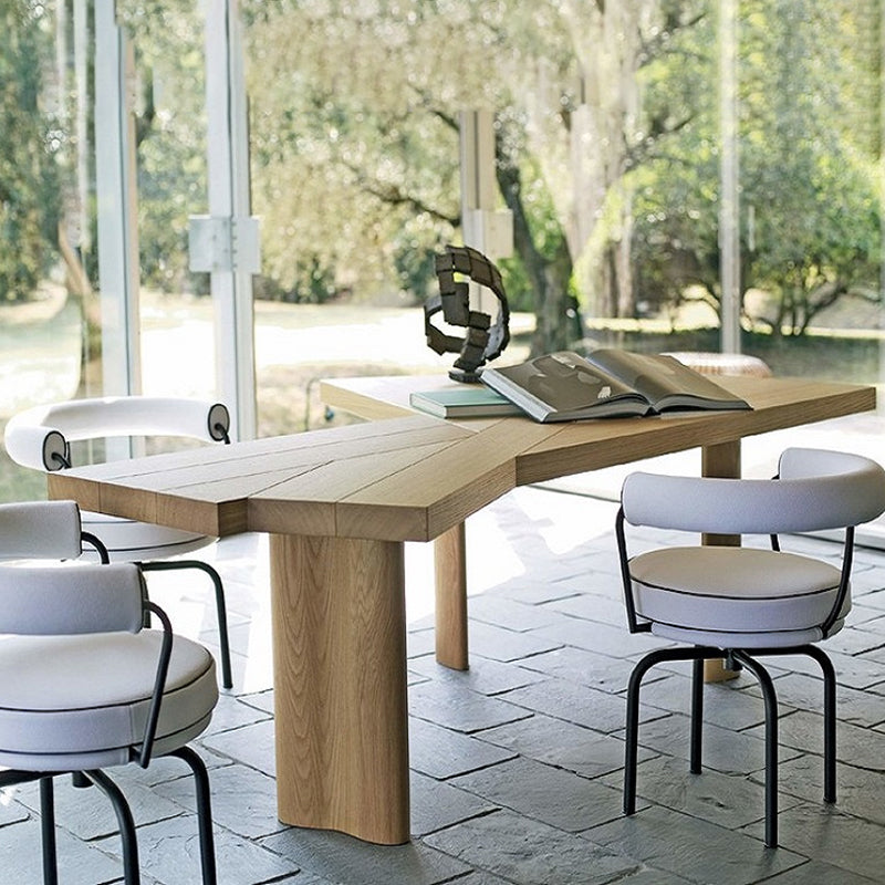 Mesa de trabajo industrial de madera sólida Tabla de escritura fija