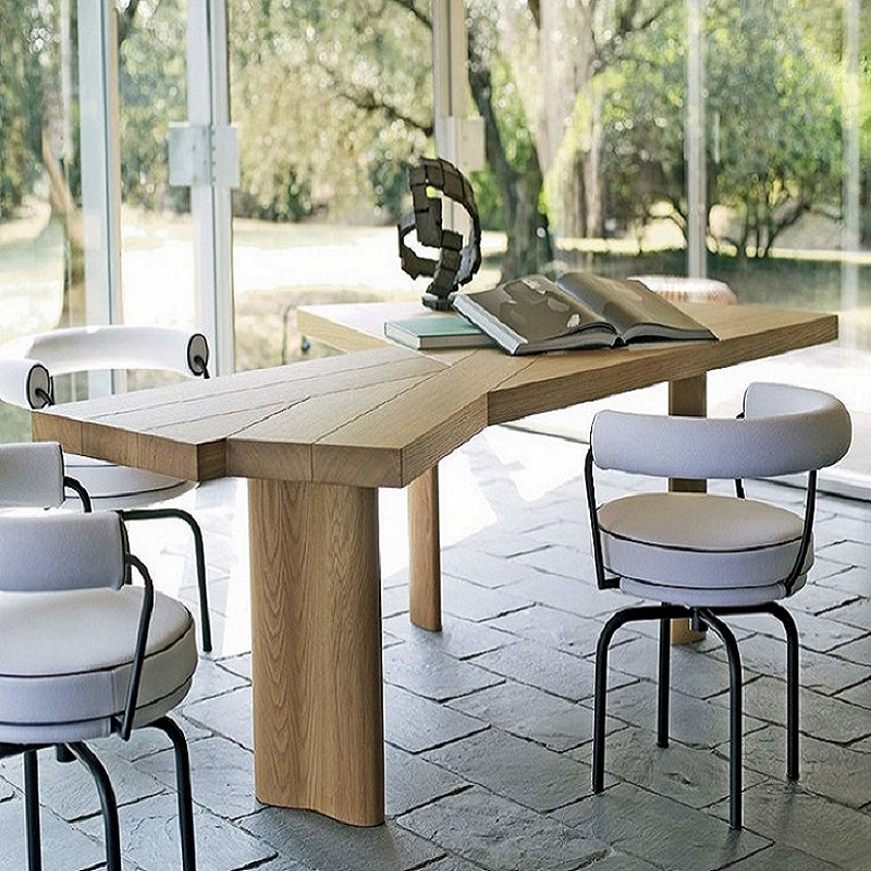 Mesa de trabajo industrial de madera sólida Tabla de escritura fija