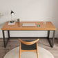 Modern Rectangular Writing Desk Solid Wood Office Desk with Metal Base 63"L x 27.6"W x 29.5"H Clearhalo 'furn' 'furn_office_desk' 'Furniture' 'Office Desks' 'Office Furniture' 'office_desk' 5552890