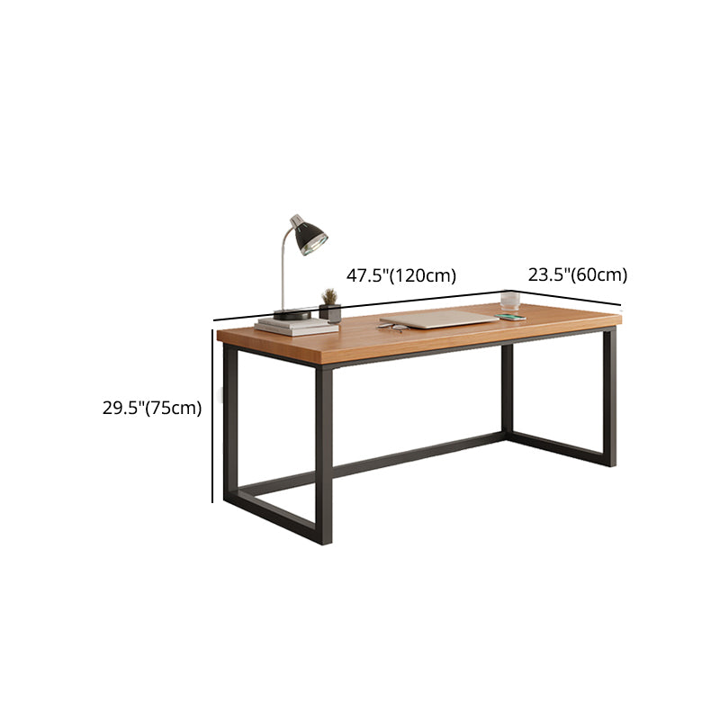Modern Rectangular Writing Desk Solid Wood Office Desk with Metal Base Clearhalo 'furn' 'furn_office_desk' 'Furniture' 'Office Desks' 'Office Furniture' 'office_desk' 5552901