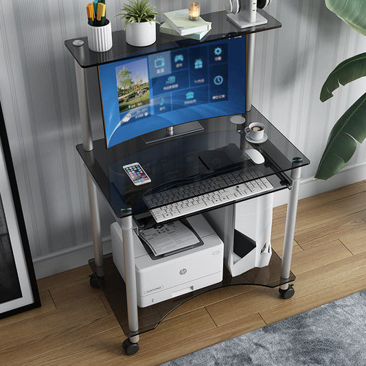Modern Style Glass Office Desk Rectangle Computer Desk for Home 24"L x 20"W x 50"H