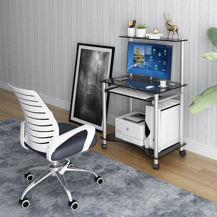 Modern Style Glass Office Desk Rectangle Computer Desk for Home Clearhalo 'furn' 'furn_office_desk' 'Furniture' 'Office Desks' 'Office Furniture' 'office_desk' 5552991
