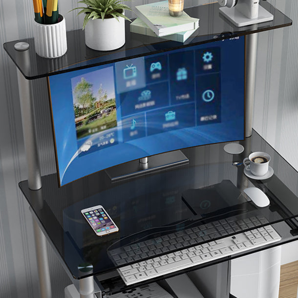 Modern Style Glass Office Desk Rectangle Computer Desk for Home Clearhalo 'furn' 'furn_office_desk' 'Furniture' 'Office Desks' 'Office Furniture' 'office_desk' 5552996