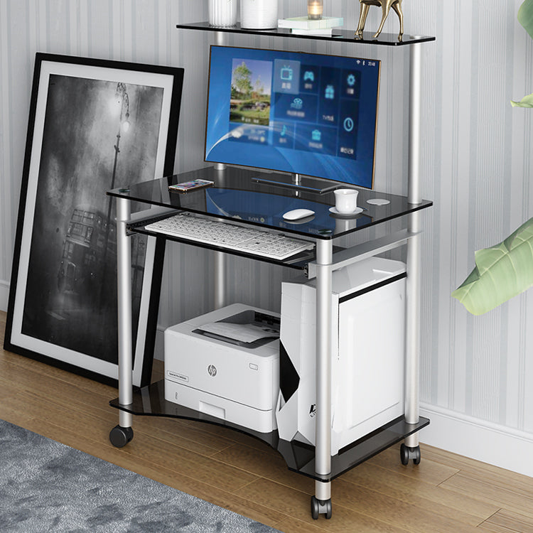Modern Style Glass Office Desk Rectangle Computer Desk for Home Clearhalo 'furn' 'furn_office_desk' 'Furniture' 'Office Desks' 'Office Furniture' 'office_desk' 5552998