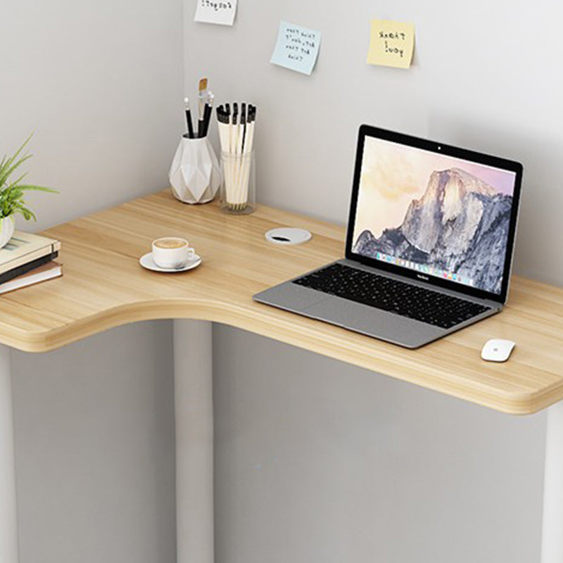 29,5 "scrivania da ufficio a 29,5" scrivania angolare in legno contemporanea con gamba da tavolo in acciaio bianco