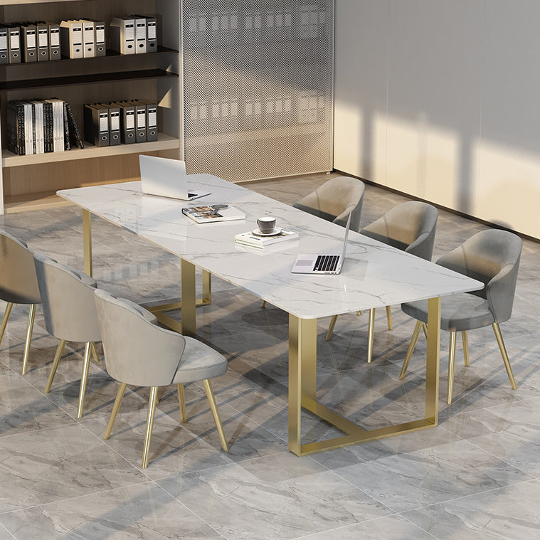 Glamstil -Schreibtisch weiß gebogen