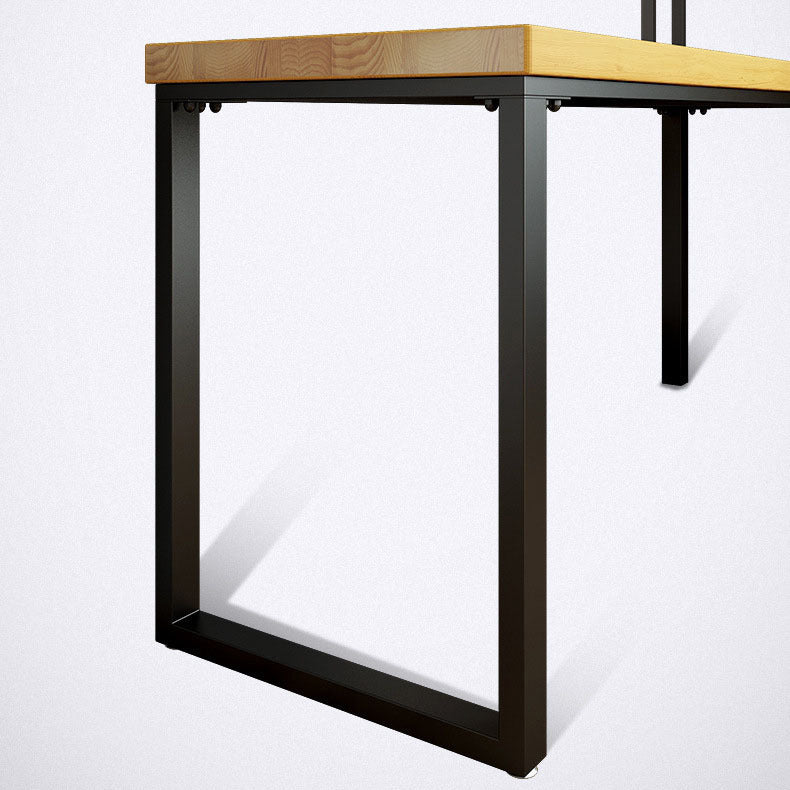 L-Shaped Office Desk Solid Wood Study Room and Office Writing Desk with Shelf Clearhalo 'furn' 'furn_office_desk' 'Furniture' 'Office Desks' 'Office Furniture' 'office_desk' 5553078