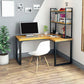 L-Shaped Office Desk Solid Wood Study Room and Office Writing Desk with Shelf Clearhalo 'furn' 'furn_office_desk' 'Furniture' 'Office Desks' 'Office Furniture' 'office_desk' 5553083