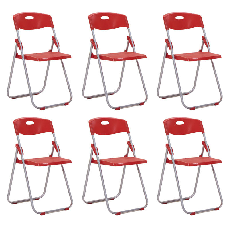 Modern Metal and Plastic Desk Chair with Low Back Home Office Chair Red 6 Piece Set Clearhalo 'furn' 'furn_office_chair' 'Furniture' 'Office Chairs' 'Office Furniture' 'office_chair' 5553095