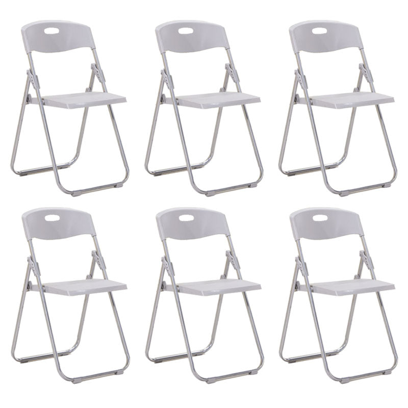 Modern Metal and Plastic Desk Chair with Low Back Home Office Chair Gray-White 6 Piece Set Clearhalo 'furn' 'furn_office_chair' 'Furniture' 'Office Chairs' 'Office Furniture' 'office_chair' 5553102