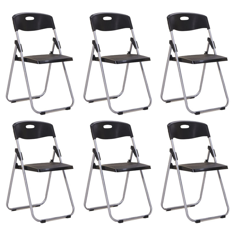 Modern Metal and Plastic Desk Chair with Low Back Home Office Chair Black 6 Piece Set Clearhalo 'furn' 'furn_office_chair' 'Furniture' 'Office Chairs' 'Office Furniture' 'office_chair' 5553108
