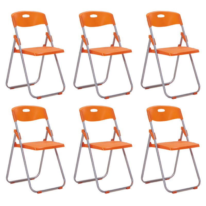 Modern Metal and Plastic Desk Chair with Low Back Home Office Chair Orange 6 Piece Set Clearhalo 'furn' 'furn_office_chair' 'Furniture' 'Office Chairs' 'Office Furniture' 'office_chair' 5553116