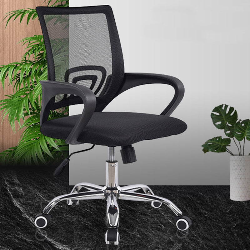 Modern Plastic and Mesh Desk Chair Mid Back Home Office Chair Clearhalo 'furn' 'furn_office_chair' 'Furniture' 'Office Chairs' 'Office Furniture' 'office_chair' 5553122