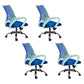 Modern Plastic and Mesh Desk Chair Mid Back Home Office Chair White-Blue 4 Piece Set Clearhalo 'furn' 'furn_office_chair' 'Furniture' 'Office Chairs' 'Office Furniture' 'office_chair' 5553132