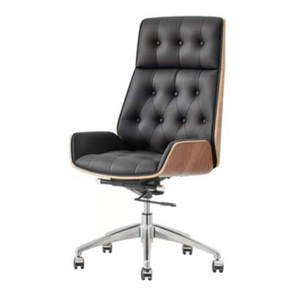 Leather Ergonomic Executive Chair Modern High Back Office Chair Black Clearhalo 'furn' 'furn_office_chair' 'Furniture' 'Office Chairs' 'Office Furniture' 'office_chair' 5553240