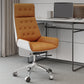 Leather Ergonomic Executive Chair Modern High Back Office Chair Faux Leather Orange Clearhalo 'furn' 'furn_office_chair' 'Furniture' 'Office Chairs' 'Office Furniture' 'office_chair' 5553241