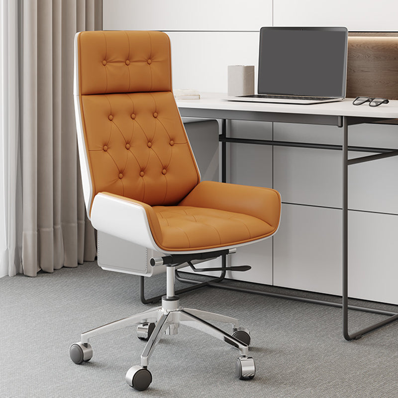 Leather Ergonomic Executive Chair Modern High Back Office Chair Clearhalo 'furn' 'furn_office_chair' 'Furniture' 'Office Chairs' 'Office Furniture' 'office_chair' 5553253