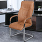 Modern style Task Chair Faux Leather No Wheels Office Chair with Fixed Arms Clearhalo 'furn' 'furn_office_chair' 'Furniture' 'Office Chairs' 'Office Furniture' 'office_chair' 5553457