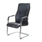 Modern style Task Chair Faux Leather No Wheels Office Chair with Fixed Arms Black 1 Piece Clearhalo 'furn' 'furn_office_chair' 'Furniture' 'Office Chairs' 'Office Furniture' 'office_chair' 5553458