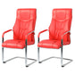 Modern style Task Chair Faux Leather No Wheels Office Chair with Fixed Arms Red 2 Piece Set Clearhalo 'furn' 'furn_office_chair' 'Furniture' 'Office Chairs' 'Office Furniture' 'office_chair' 5553474